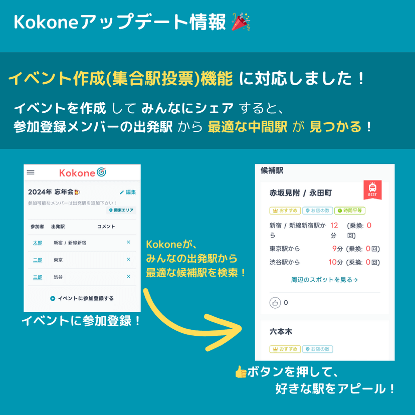 イベントの作成に対応