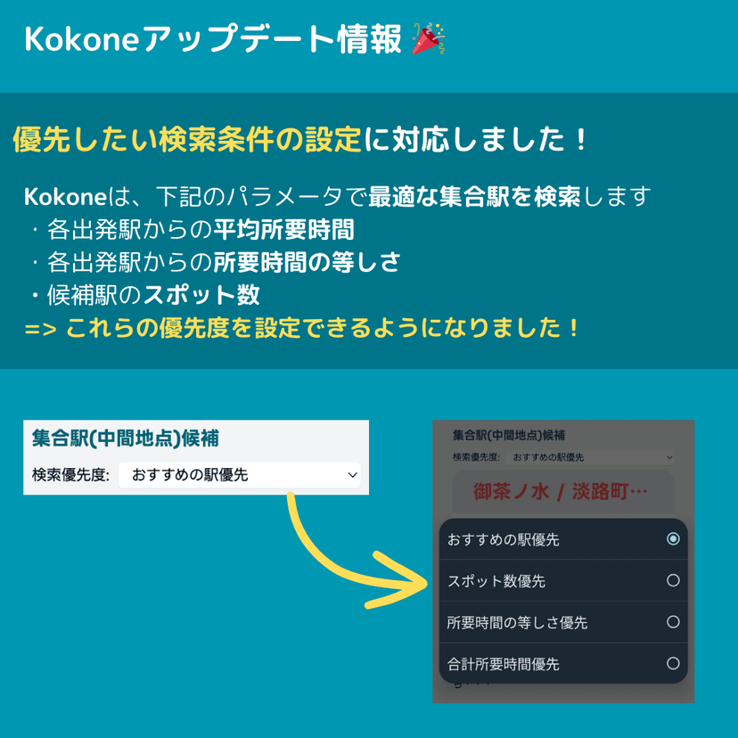 検索優先度の設定に対応